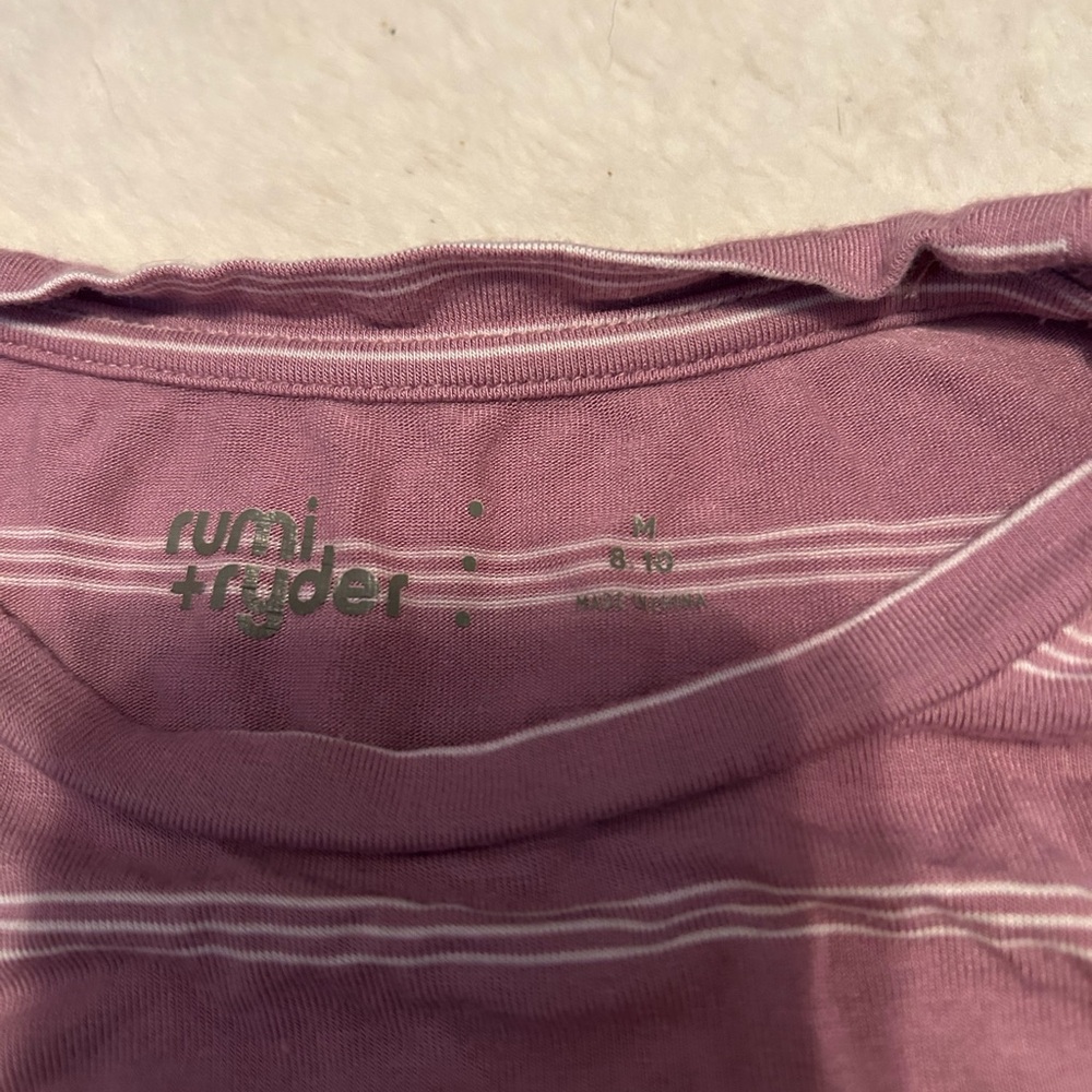 Rumi + Ryder Pink Striped Kids Tee
